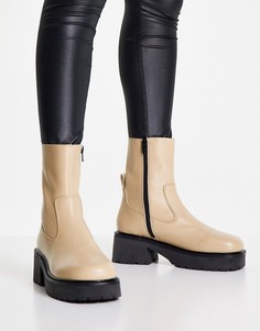 Светлые ботильоны в стиле носка из премиум-кожи ASOS DESIGN Ascend-Белый
