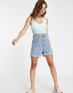 Вязаный топ-бра пастельных оттенков Free People Here All Day-Зеленый цвет