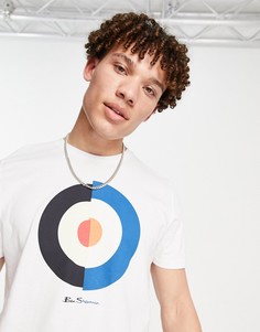 Футболка с вертикально разделенной мишенью Ben Sherman-Белый