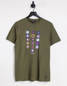 Футболка с принтом в виде разных вариантов логотипа-мишени Ben Sherman-Зеленый цвет