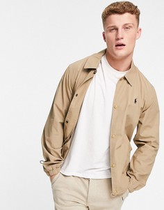 Светло-коричневая спортивная куртка из поплина с логотипом игрока в поло Polo Ralph Lauren-Коричневый цвет