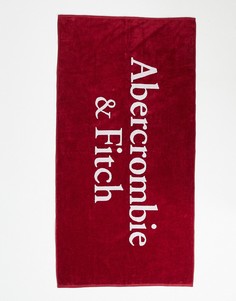 Красное пляжное полотенце с большим логотипом Abercrombie & Fitch-Красный