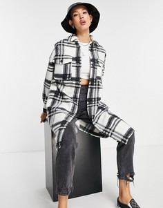 Удлиненная куртка рубашечного кроя в клетку Vero Moda-Разноцветный