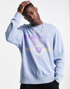 Серый свитшот с принтом "Club house" Topman