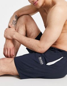 Темно-синие шорты с розовой отделкой BOSS Bodywear-Темно-синий