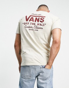 Кремовая футболка с принтом на спине Vans Holder St-Белый