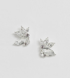 True Decadence Exclusive stud earrings in pearl and crystal-Серебряный