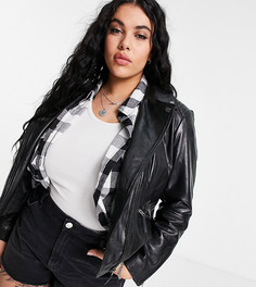 Кожаная байкерская куртка Barneys Originals Plus Belina-Черный цвет