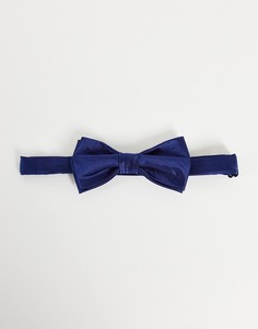 Однотонный атласный галстук-бабочка Gianni Feraud-Темно-синий
