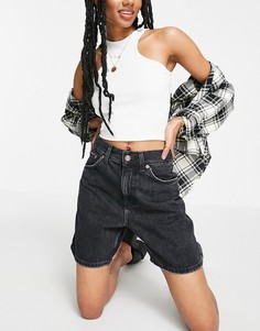 Черные шорты с выбеленным эффектом Topshop Editor-Черный цвет