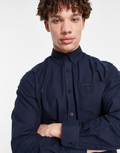 Оксфордская рубашка с длинными рукавами Ben Sherman-Темно-синий