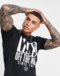 Черная футболка Vans Type Stack Off The Wall-Белый