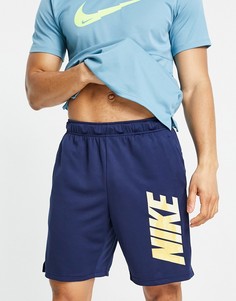 Темно-синие шорты Nike Yoga Dri-FIT-Темно-синий