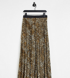 Эксклюзивная плиссированная юбка макси с леопардовым принтом Queen Bee-Разноцветный
