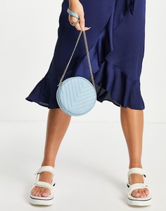 Стеганая круглая сумка через плечо голубого цвета Truffle Collection-Голубой