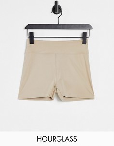 Присборенные на ягодицах короткие шорты-леггинсы ASOS 4505 Hourglass-Светло-бежевый цвет