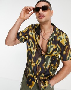 Свободная рубашка с отложным воротником и сплошным принтом ASOS DESIGN-Multi