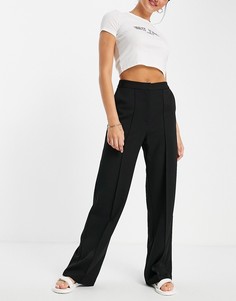 Черные брюки прямого кроя со швами-стрелками Topshop-Черный цвет
