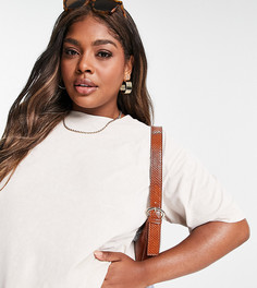 Светло-бежевая oversized-футболка ASOS DESIGN Curve-Светло-бежевый цвет