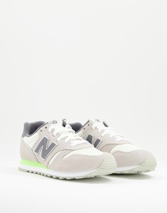 Кроссовки серого и неоново-зеленого цвета New Balance 373-Серый
