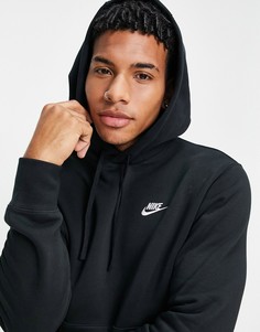 Черный худи без застежки с логотипом-галочкой Nike