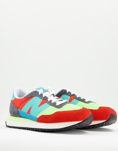 Кроссовки красного и голубого цветов New Balance 237-Красный