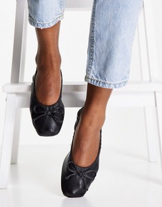 Черные мягкие балетки с резинкой ASOS DESIGN Latest-Черный цвет