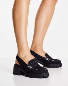 Черные лоферы на массивной подошве с ремешком на пятке ASOS DESIGN Shae-Черный цвет
