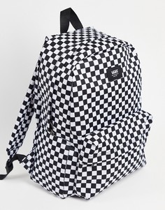 Рюкзак в черно-белую шахматную клетку Vans Old Skool-Черный цвет