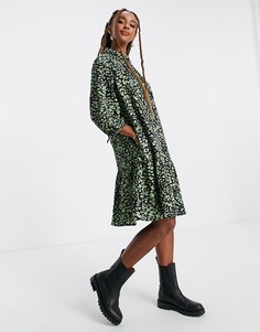 Платье с принтом и присборенной юбкой с заниженной талией Vero Moda-Черный цвет