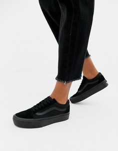 Черные кроссовки на черной платформе Vans Old Skool-Черный цвет