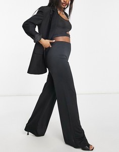 Элегантные широкие брюки черного цвета (от комплекта) ASOS DESIGN-Черный цвет