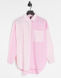 Рубашка в разную розовую клетку Influence-Розовый цвет