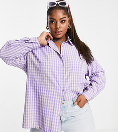 Oversize-рубашка в клетку Urban Threads Plus-Фиолетовый цвет