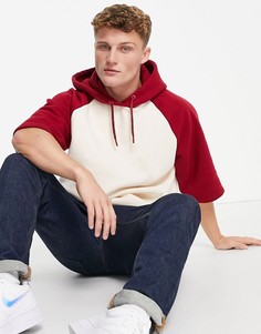 Красный худи с короткими рукавами реглан Topman