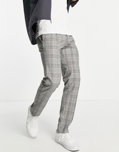 Строгие узкие джоггеры серого цвета River Island-Серый
