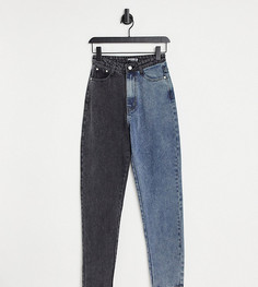Синие прямые джинсы в стиле колор-блок Missguided Tall-Голубой