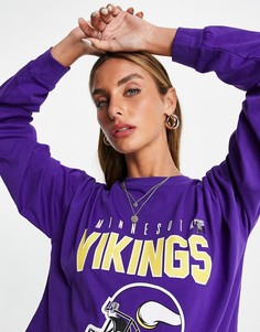 Фиолетовый лонгслив в стиле oversized с принтом "NFL Vikings" ASOS DESIGN-Фиолетовый цвет