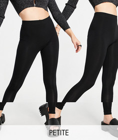 Набор из 2 пар черных леггинсов ASOS DESIGN Petite – СКИДКА-Черный цвет