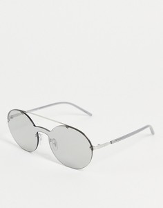Круглые солнцезащитные очки Emporio Armani-Серебряный