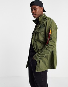 Темно-зеленая куртка стандартного кроя из хлопковой саржи в утилитарном стиле Alpha Industries Huntington-Зеленый цвет