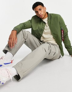 Шалфейно-зеленый бомбер зауженного кроя из нейлона 2 оттенков Alpha Industries MA1-TT-Зеленый цвет