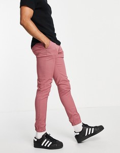Розовые строгие зауженные брюки с манжетами от джоггеров и узором «гусиная лапка» от комплекта ASOS DESIGN-Розовый цвет