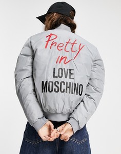 Черный двусторонний стеганый бомбер Love Moschino-Черный цвет