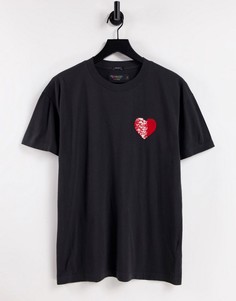 Черная футболка с отделанным пайетками сердечком Abercrombie & Fitch Pride-Черный цвет