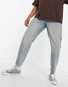 Свободные джинсы светлого цвета с эффектом тонирования Topman-Голубой