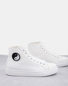 Высокие кеды белого цвета с логотипом Topshop Calm-Белый
