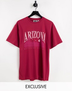 Футболка из органического хлопка с принтом "Arizona" Reclaimed Vintage Inspired-Красный