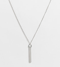 Минималистичное серебристое ожерелье с подвеской-планкой Reclaimed Vintage Inspired-Серебряный