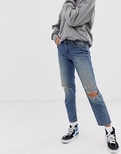 Укороченные джинсы в стиле 90-х из переработанного и органического смесового хлопка Cheap Monday-Голубой